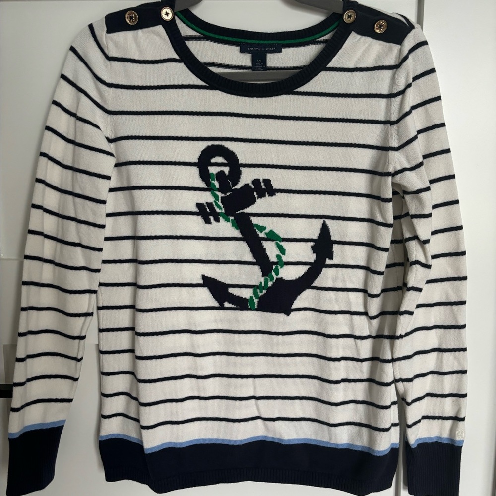 Tommy Hilfiger anchor sweater with gold button detail